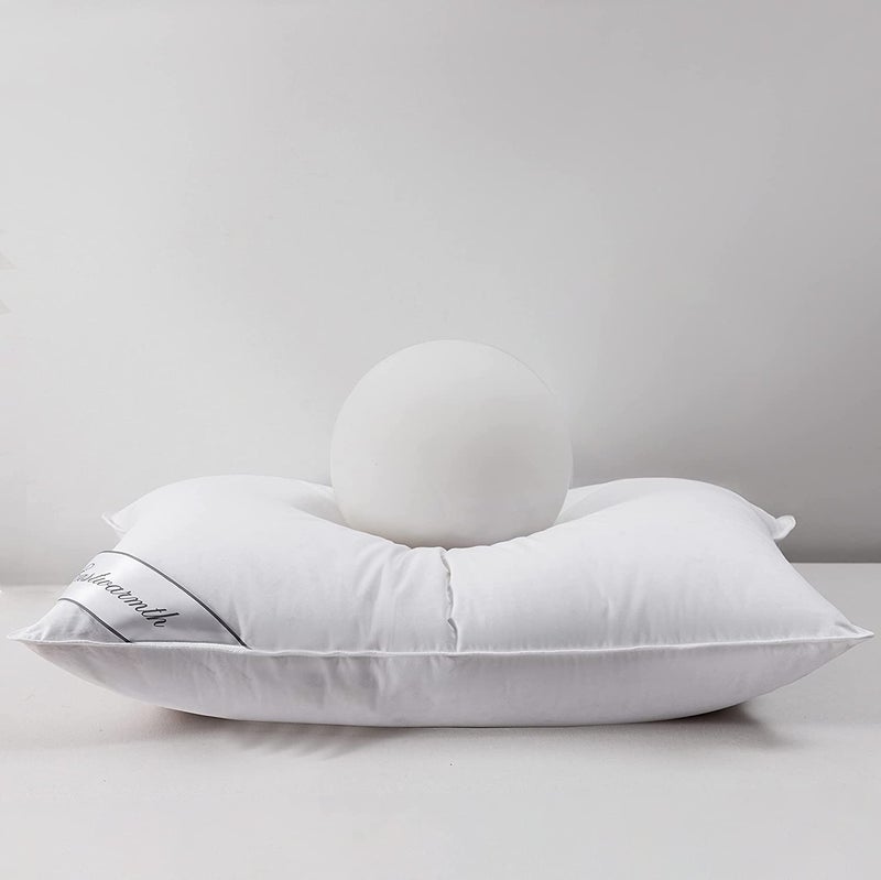 Eastwarmth Goose Down Feather Hotel Collection Bed Pillow for Sleeping,100% Cotton Cover,Medium Firm,Soft Support Standard Size(20X26IN) 1 Pack - Image 3